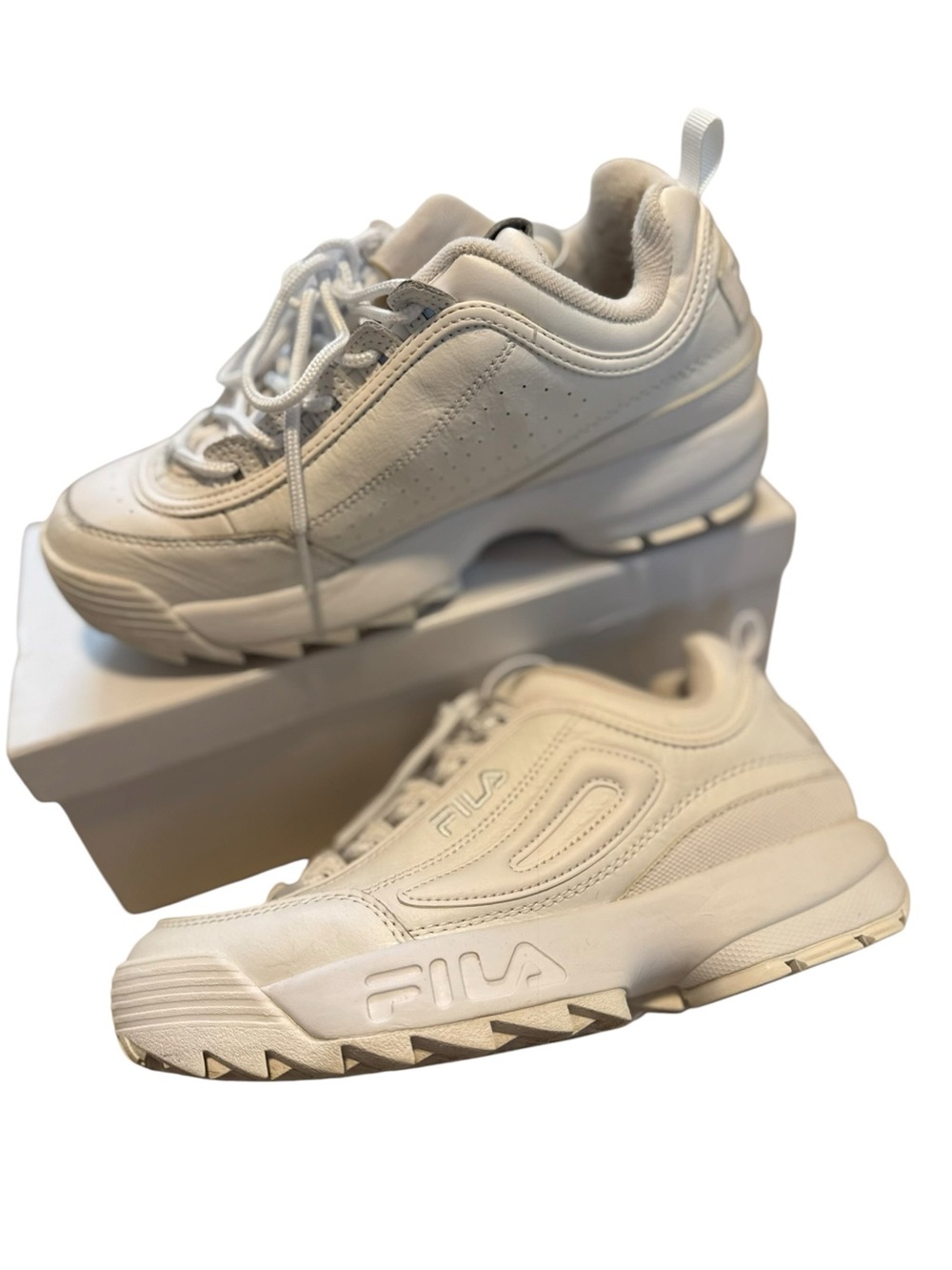 Fila All-White Chunky Athletic Sneakers